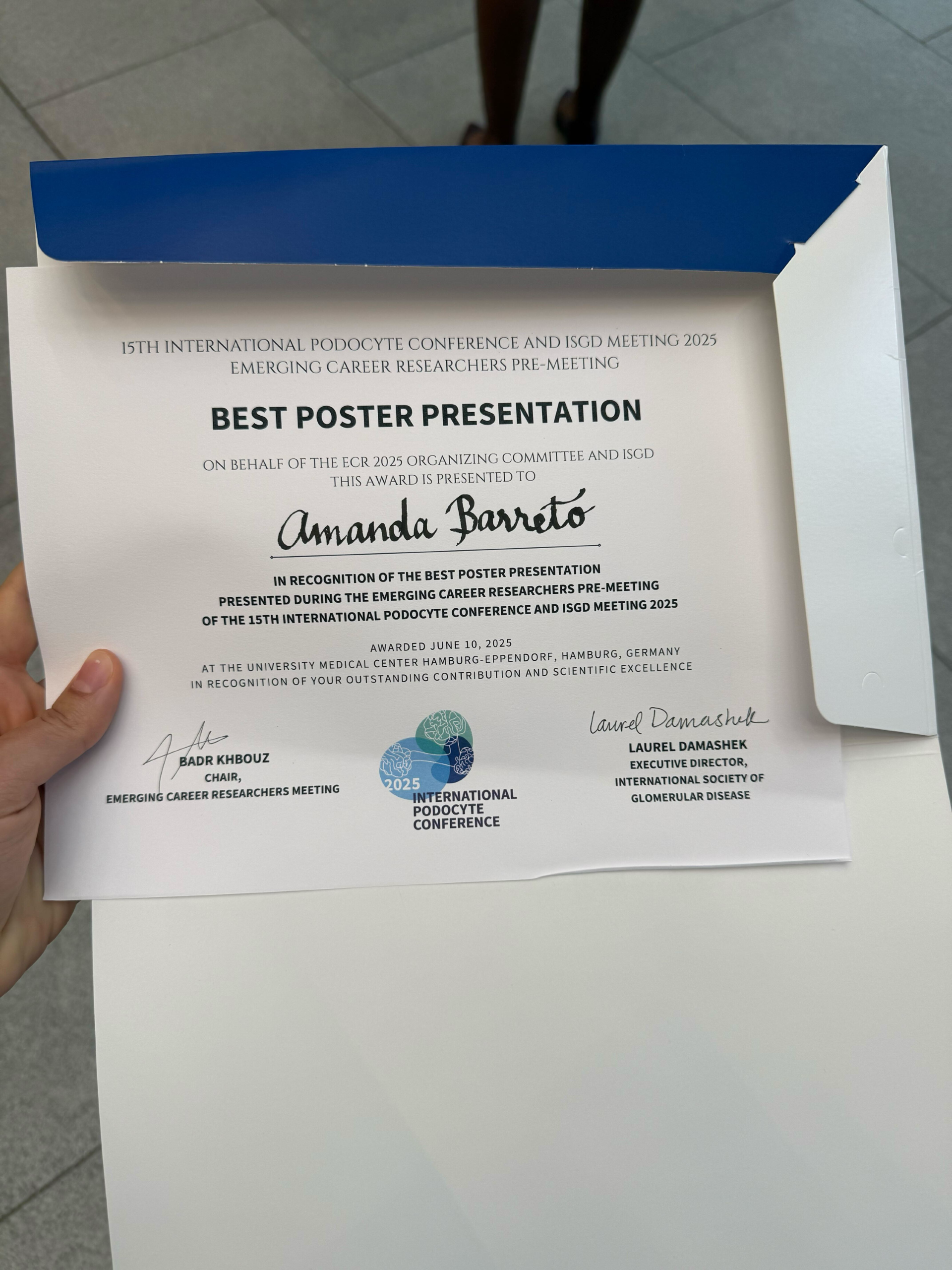 Amanda's best poster award