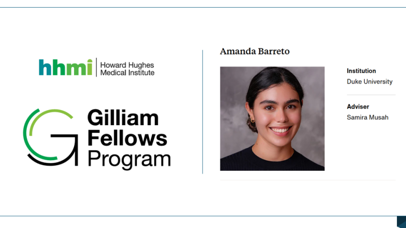 HHMI honors Musah Lab PhD Student Amanda Barreto with a Gilliam Fellowship